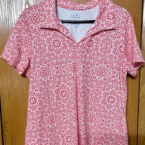 croft & barrow Women's Red Patterned Short Sleeve Dress Top Sz Lg